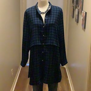 JJill Checked Shirttail Tunic